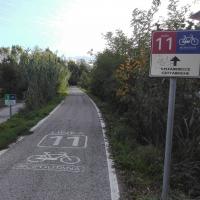 Un bivio della Bicipolitana per il collegamento tra diversi quartieri