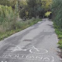 Il tratto di ciclabile sul lungofiume del Foglia